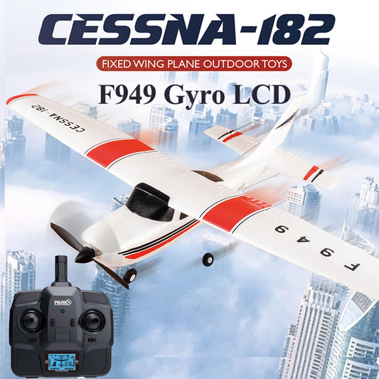 EZ WLtoys 2.4G F949 LCD Version RC Airplane Cessna 182 3D6G 3Ch Fixed Wing Plane Outdoor Drone RTF With Gyroscope And Night
