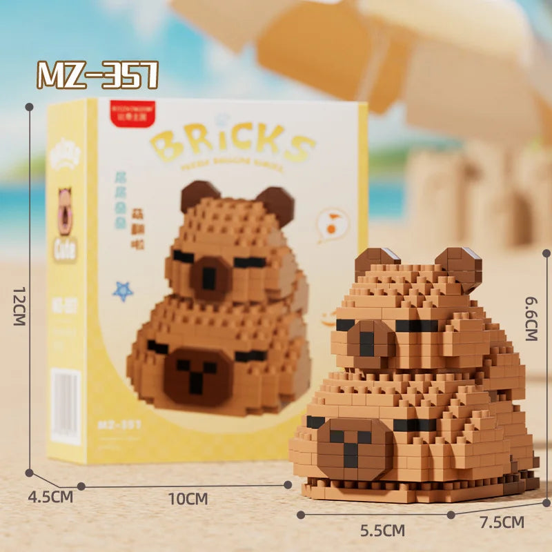 EZ Cute doll Kapi Capybara Bala creative building blocks Capybara ornaments children's educational toys