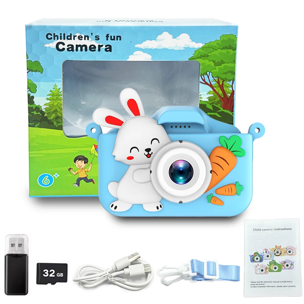EZ Kids Camera Digital Dual Camera HD 1080P Video Camera Toys Mini Cam Color Display Children Birthday Gift Kids Toys Rabbit Kids