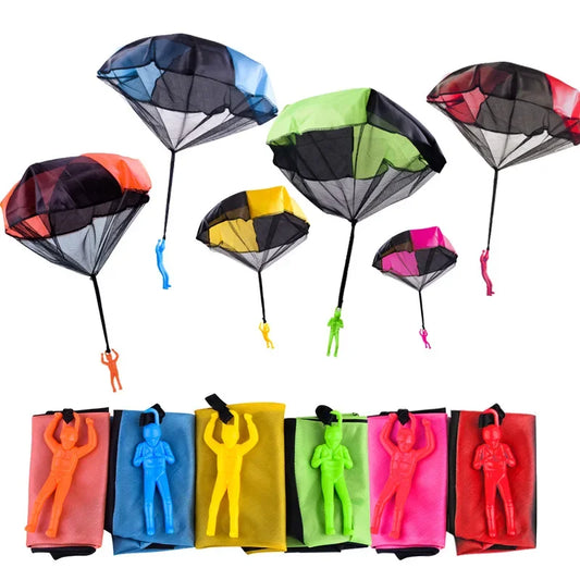 EZ 1/6 Sets Hand Throwing Parachute Kids Outdoor Funny Toys Game Play Toys for Children Fly Parachute Sport with Mini Soldier Game