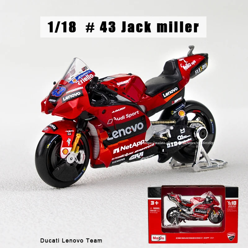 EZ Maisto 1:18 2022 Ducati Pramac Racing #5 Zarco #89 Martin Licensed Simulation Alloy Motorcycle Model Colle Yamaha