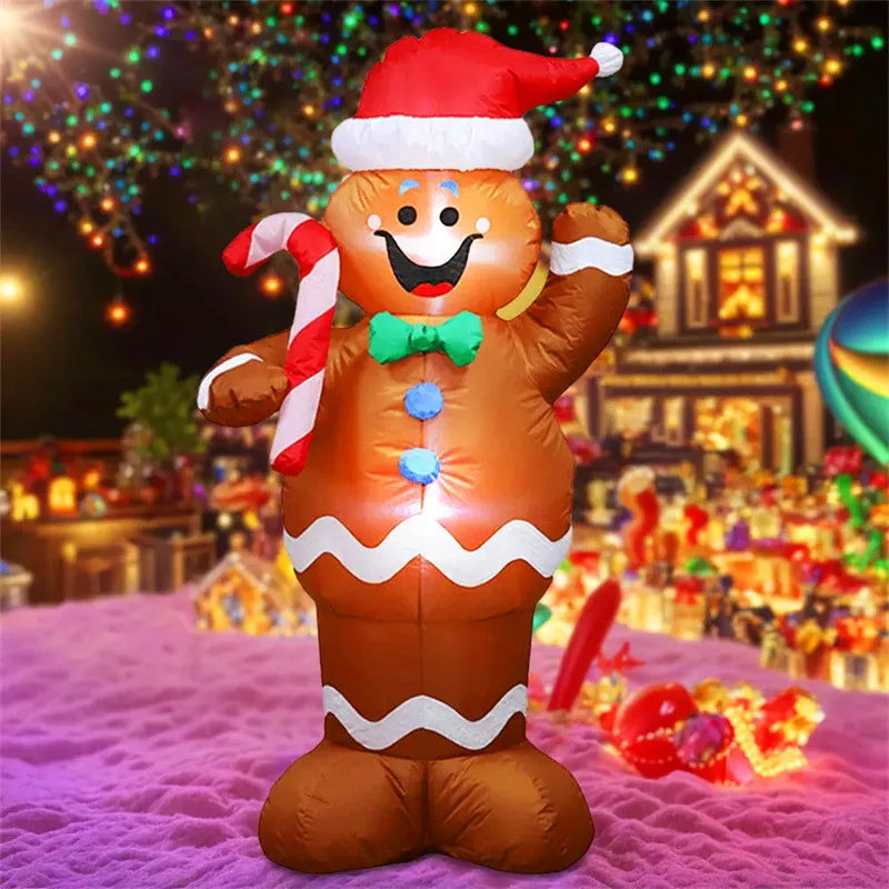 EZ Backpack Santa Claus Christmas Decoration Inflatable Toys With LED Light 1.8M Inflatable Model Holiday Gift Indoor Outdoor Decor