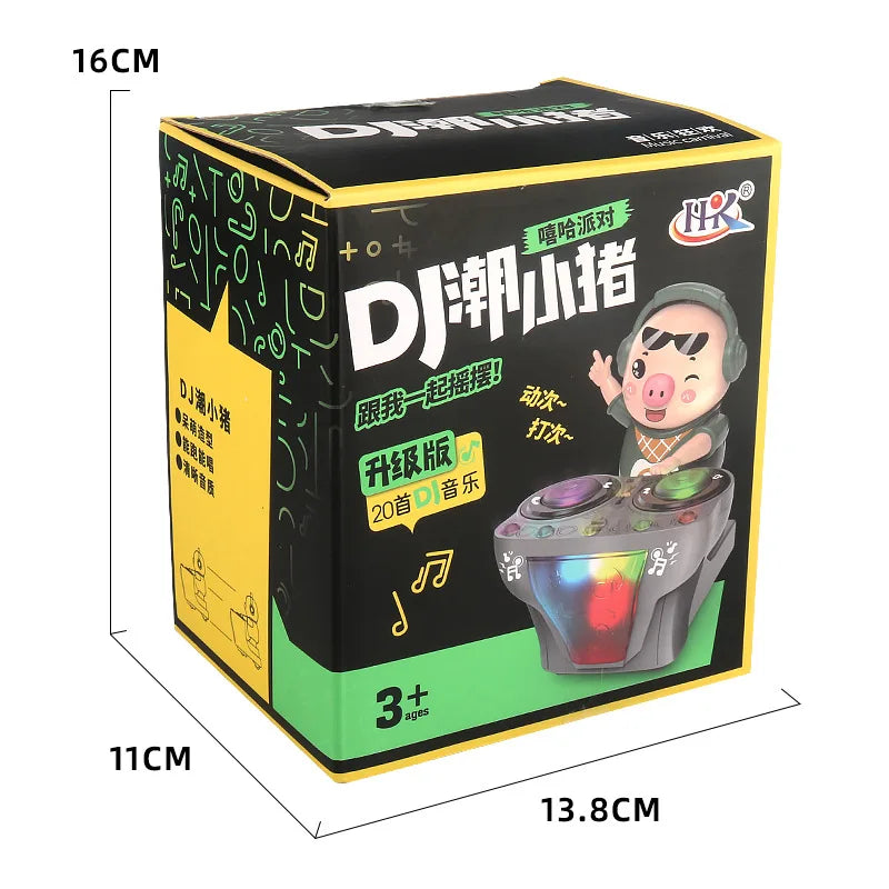 EZ Children's Dancing Rock DJ Pig Electric Toys Cartoon Piggy Dolls Disc Swing With Lights Music Toys for Boy Girl Christmas Gifts