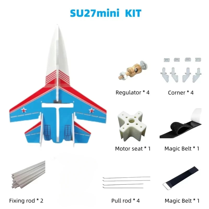 EZ Su27mini Rc Beginner Training Plane 56cm Small Model Airplane KIT Remote Control Fixed Wing Crash Resistant Magic Board Glider