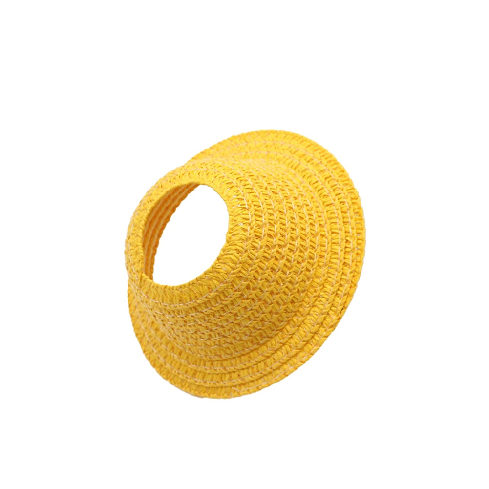 EZ For Sitting Party Labubu Hat Open Top Straw Hat Woven Hat  Labubu party clothing accessories countryside style Labubu outfit