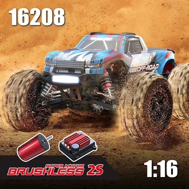EZ New MJX Hyper Go 16208 3S 1/16 Brushless RC Car Hobby 2.4g Remote Control Pickup Truck Model 4wd High-speed Off-road Boy Gift