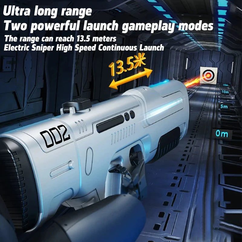 EZ New Pulse Electric Continuous Shooting Water Gun Powerful Water Spray Light Large Capacity Self-priming Children's Summer Toy