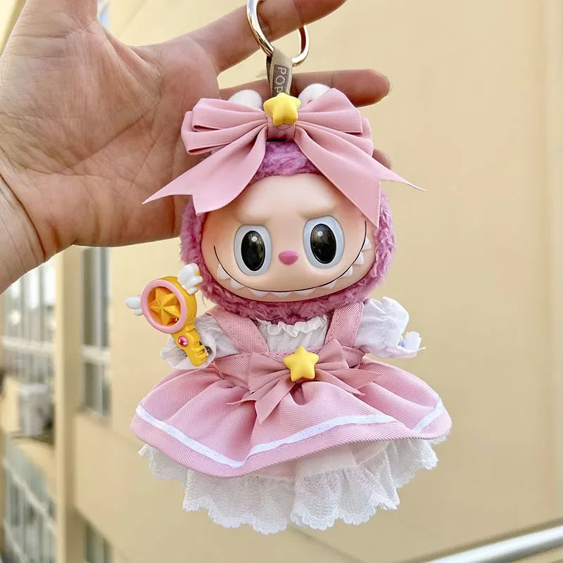 EZ For 3.0 labubu V1 V2 V3 Kawaii Sakura princess skirt dresss For Ropa 15/17cm Labubu Idol Dolls Skirt Doll Clothes Clothing