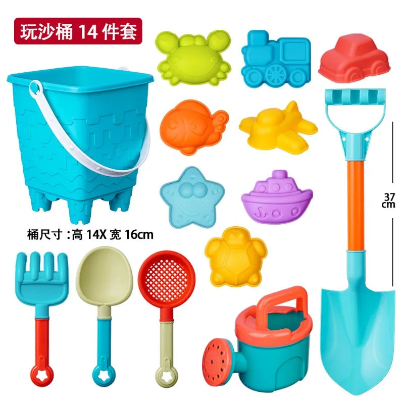 EZ Summer Beach Set Toys For Kids Digging Sand Plastic Bucket Watering Bottle Shovels Children Beach Water Game Toys Tools