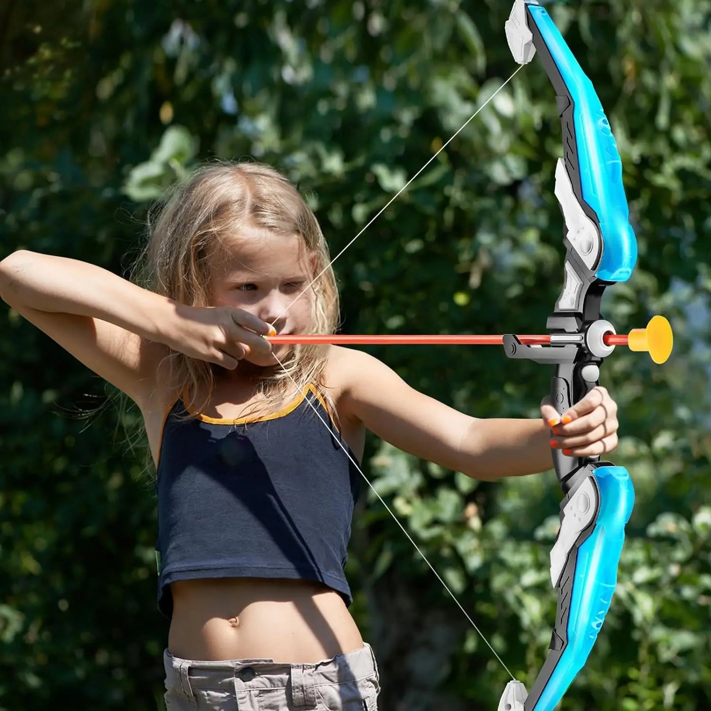 EZ Kids Bow and Arrow Set, LED Light Up Archery Toys Set for Kids Ages 4-8 8-12, with 10 Suction Cup Arrows, Target & Quiver, Boys