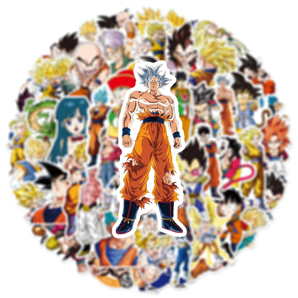 EZ 10/30/50pcs Classic Japan Anime Dragon Ball Stickers Kids Decals Toy DIY Laptop Water Bottle Phone Cool Cartoon Son Goku Sticker