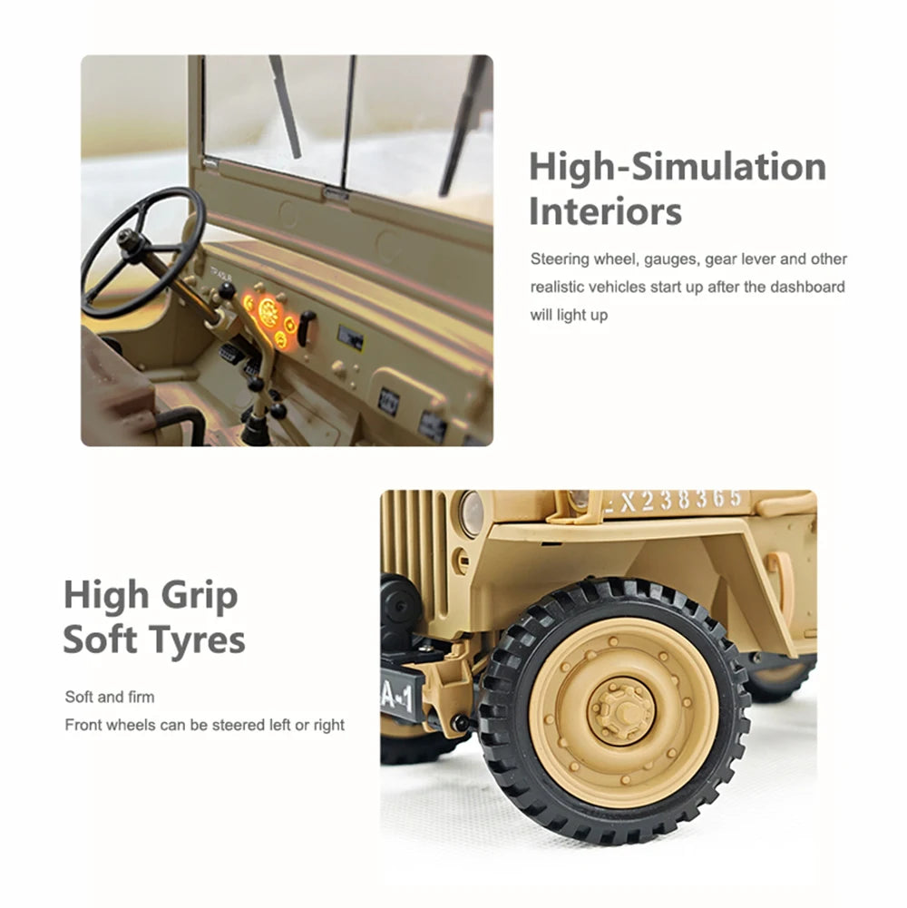 EZ 1/14 HG4-58 4WD Climbing Electric Remote Control Model Electric Car Simulation Military Truck Adult Children's Toy