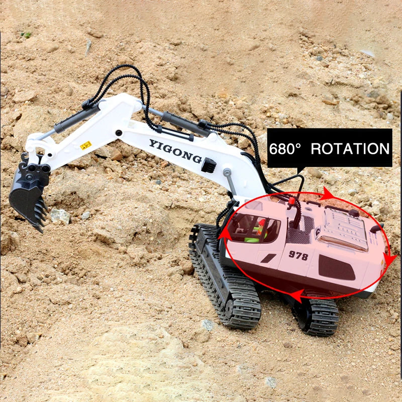 EZ 11CH RC Excavator 1:20 Remote Control Truck 2.4G RC Crawler Engineering Vehicle Excavator Truck Radio Control Toys Gifts