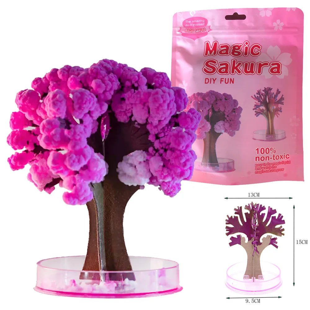 EZ Magically Paper Sakura Crystal Trees Christmas Magic Growing Tree Japan Desktop Cherry Blossom Science Toys Novelty Funny gift
