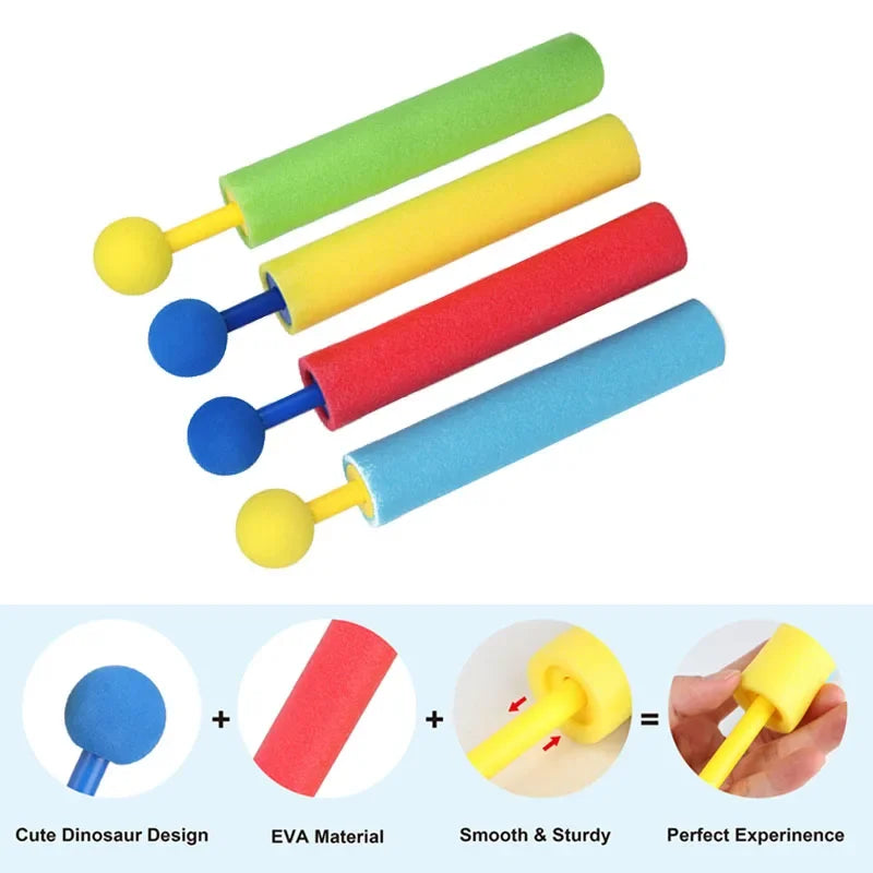 EZ 4pcs Water Blaster Water Guns for Kids Shooter Portable 4 Colors 30ft Range Children Foam Water Gun Summer Swimming Pool Toys