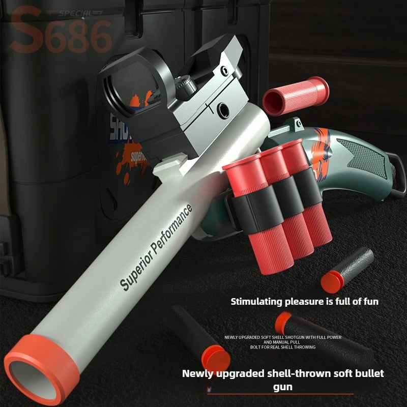 EZ S686 Throwing Shell Toy Gun Soft Bullet Airsoft Launcher Outdoor Sports CS Game Pistola Shooter Fun Toy for Boys Gift
