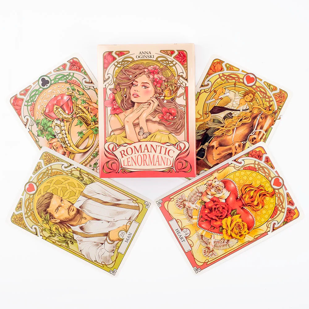 EZ 37Pcs Cards Romatic Lenormand Tarot Deck Full English Version Oracles Deck For Girl Board Games 10.2*7.2Cm