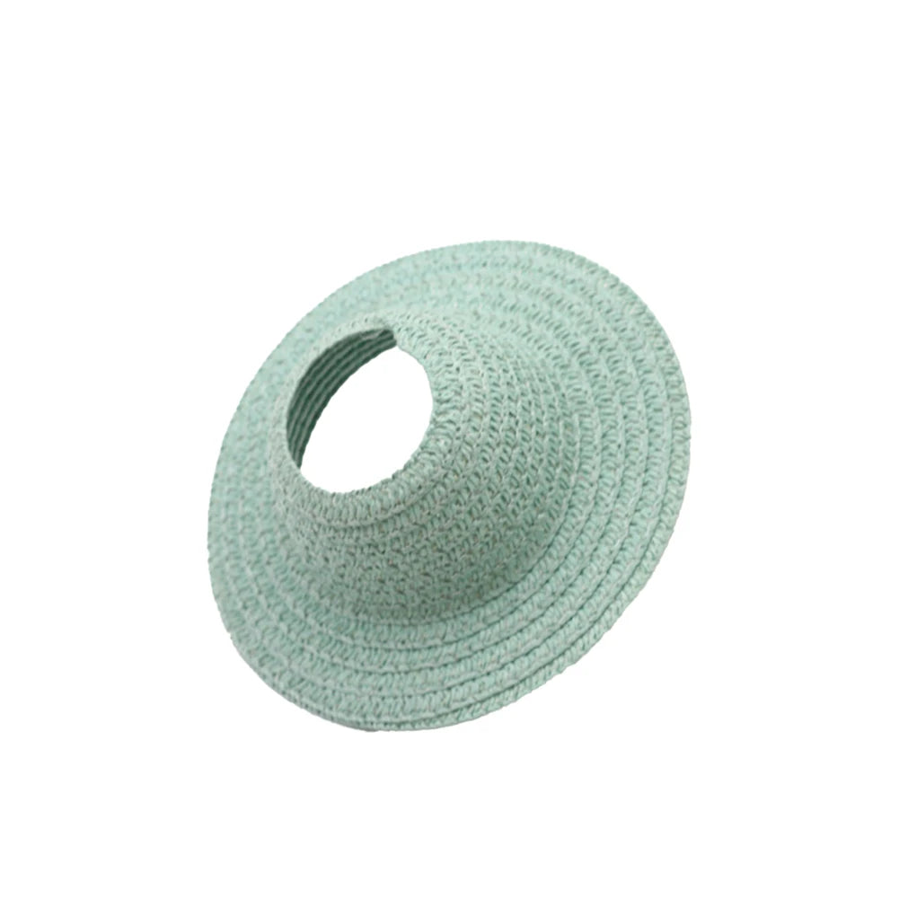 EZ For Sitting Party Labubu Hat Open Top Straw Hat Woven Hat  Labubu party clothing accessories countryside style Labubu outfit