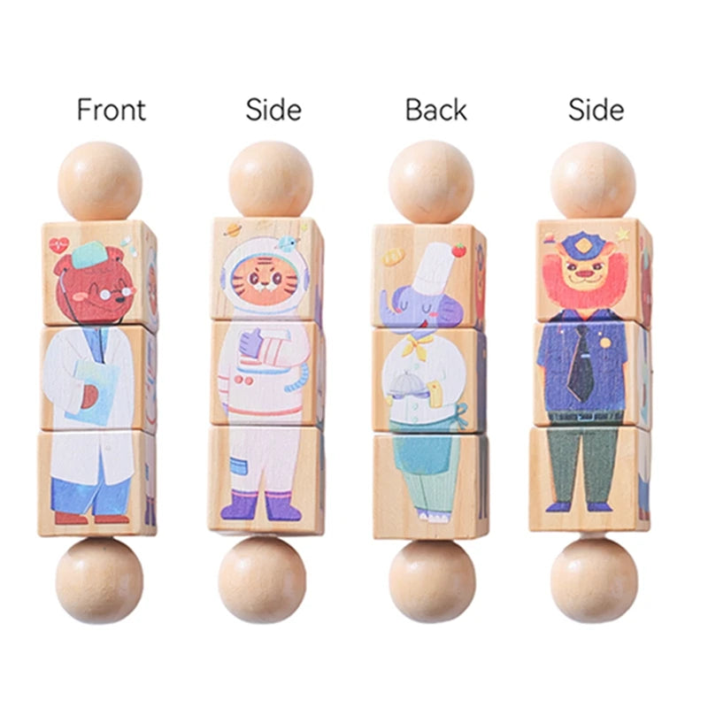 EZ Baby Wooden Rotating Jigsaw Puzzle Hand bell Toy Baby Mobile Musical Rattle Toy Montessori Puzzle Game For Babies Newbaby Gift