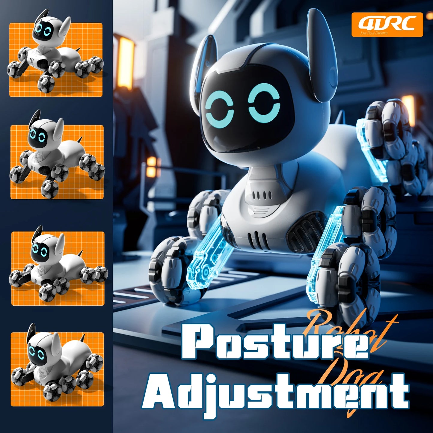 EZ Y9 8WD RC Robot Dog Car Toy 2.4G Radio Remote Control Cars Touch-sense Music Stunt Drift Vehicle Electric Toy for Boys Kids Gift