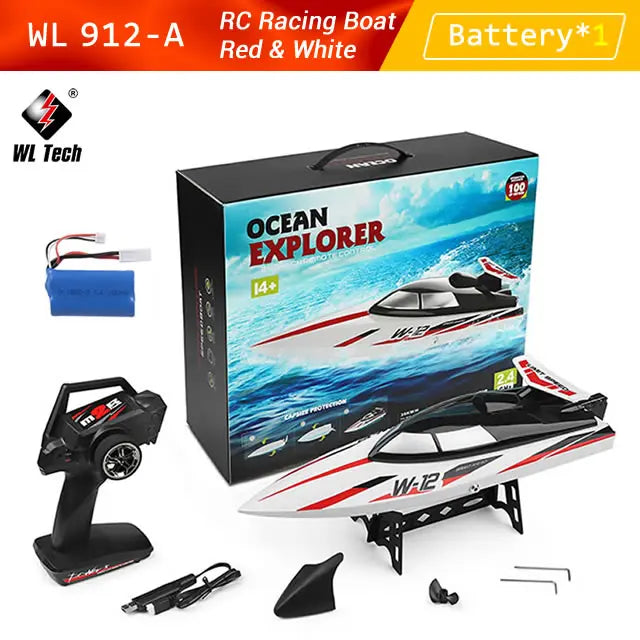 EZ WLtoys WL 912-A RC Racing Boat 35KM/H High Speed 2.4GHz Remote Control Toys Capsize Protection Speedboat BoatsToy Boys Kids Gift