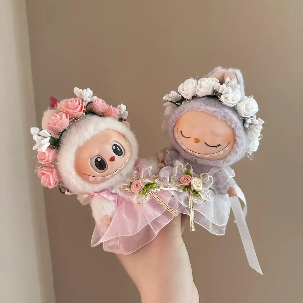 EZ Mini Doll'S Clothes Outfit Accessories For 15-17cm Ropa Labubu and 10cm cotton doll Princess style strap skirt Clothing