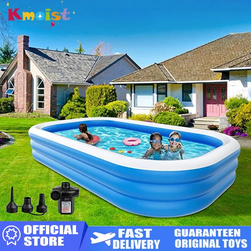 EZ 2m/2.6m Large Inflatable Swimming Pool Adults Kids Pools Bathing Tub Outdoor Indoor Bathtub Water Pool Family Party Toys