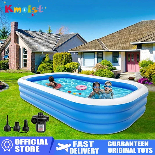 EZ 2m/2.6m Large Inflatable Swimming Pool Adults Kids Pools Bathing Tub Outdoor Indoor Bathtub Water Pool Family Party Toys