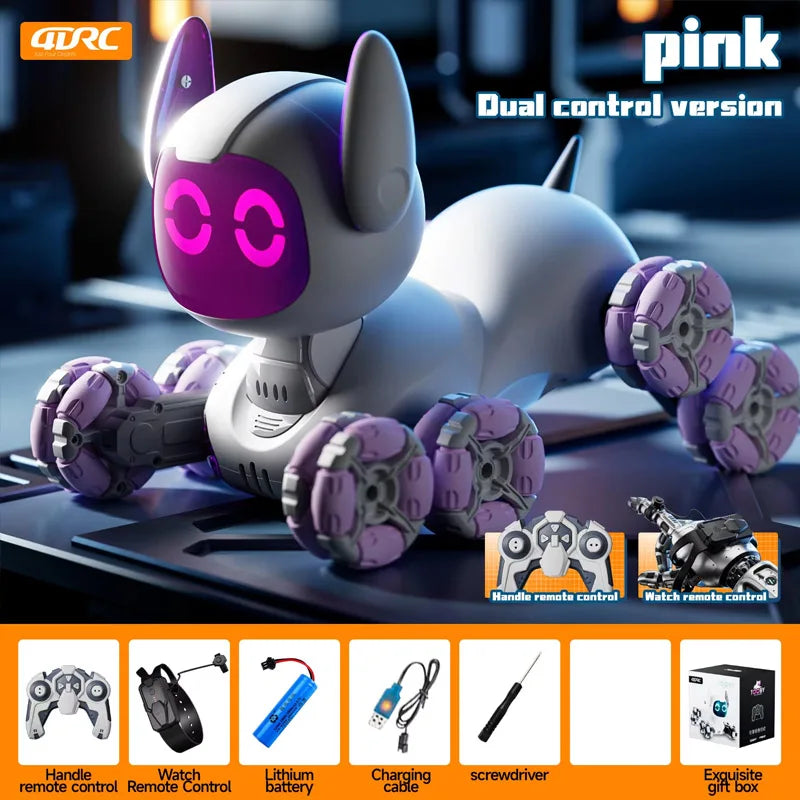 EZ Y9 8WD RC Robot Dog Car Toy 2.4G Radio Remote Control Cars Touch-sense Music Stunt Drift Vehicle Electric Toy for Boys Kids Gift