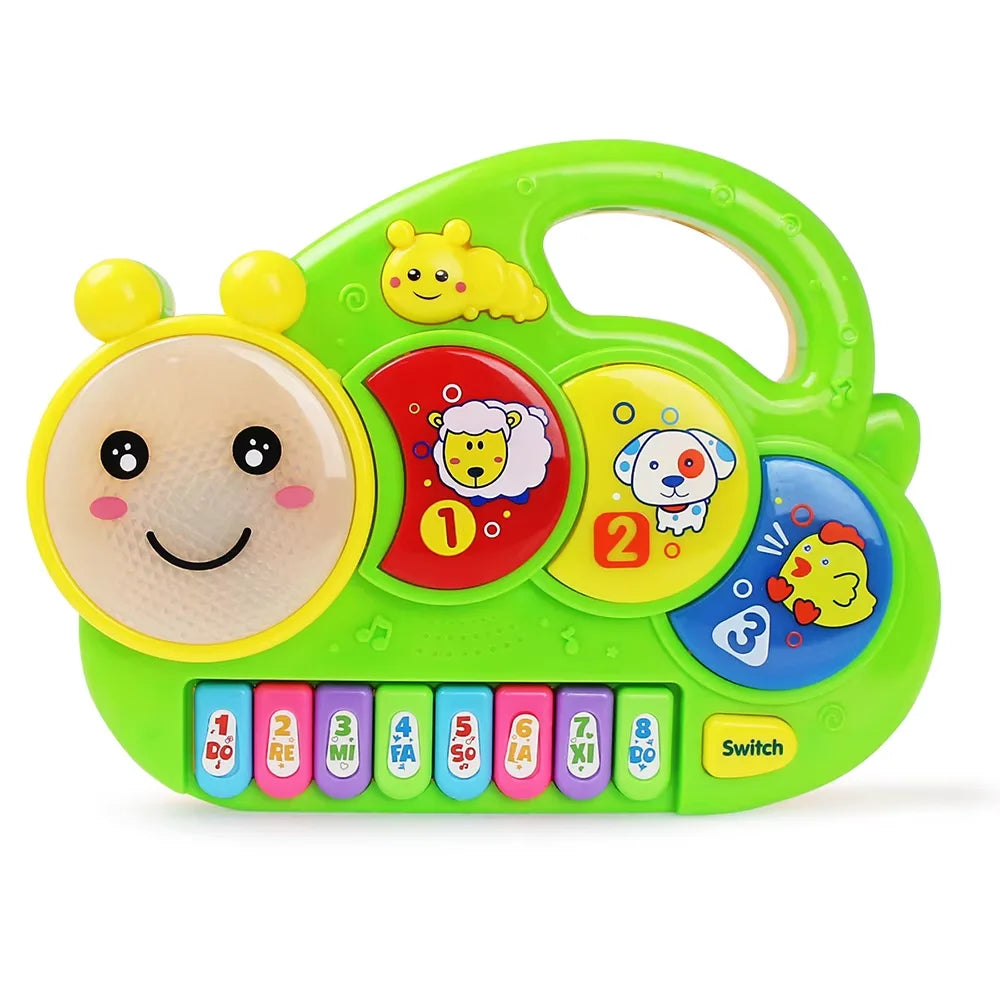EZ Kid Cartoon Piano Keyboard Game Electronic Multifunctional Toy Animal Sound Flashing Light Baby Instrument Educational Toys Gift