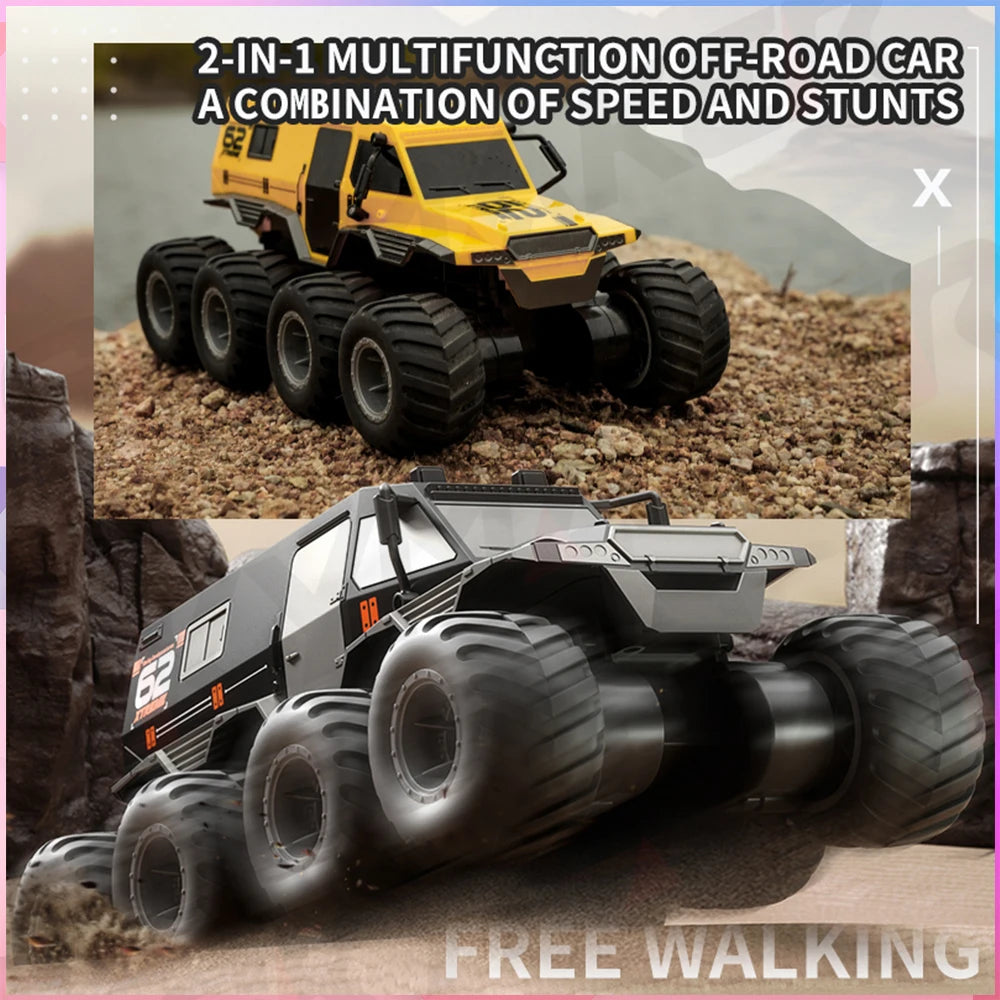 EZ JJRC Q137 8WD RC Car 2.4G Amphibious 8 Wheel Remote Control Truck Climbing Off Road Waterproof Armored Vehicles Children's Toys