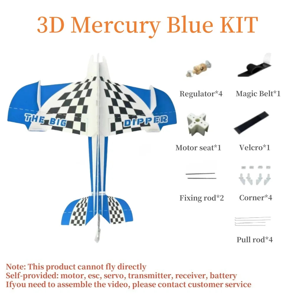 EZ 3D Mercury Fixed-wing Aerobatic Magic Board Plane Rc Airplane Take Your RC Flying To The Next Level KIT DIY Remote Control Plane