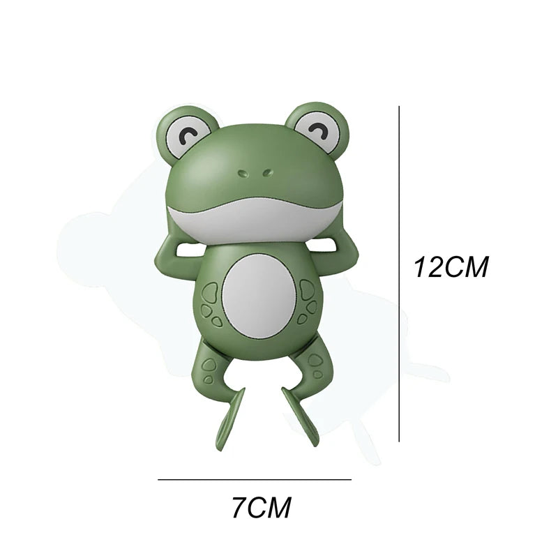 EZ 1PCS New Cute Baby Bath Toys For Children New Baby Bath Swimming Bath Toy Cute Frogs Clockwork Bath Toy infantil