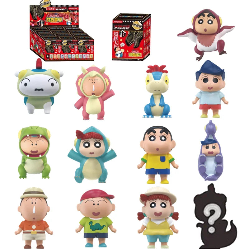 EZ Crayon Shin-Chan Anime Figures Creative Peripheral Dinosaur Diary Baby Rice Grains Doll Model Blind Boxs Toys Children's Gifts