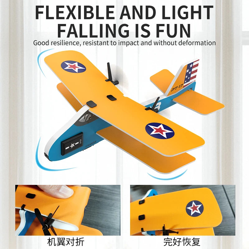 EZ Teeggi RC Foam Aircraft 2.4G Radio Control RC Glider With cool lights RC Plane EPP Foam Flying Airplane Toys For Childrens Gifts