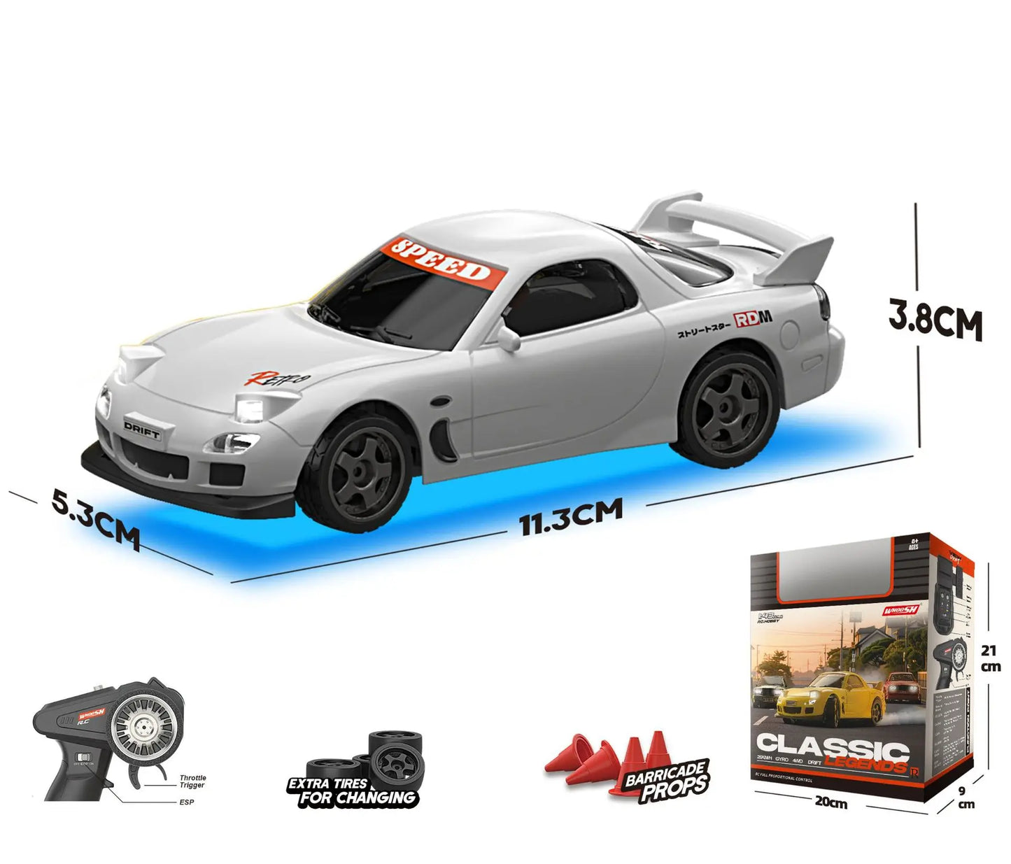 EZ Drift1/43 Mini Rc Car 2.4gq Fully Proportional 3-Speed Variable Speed Jdm Drift Remote Control Car Desktop Boychildren'Stoy Gift