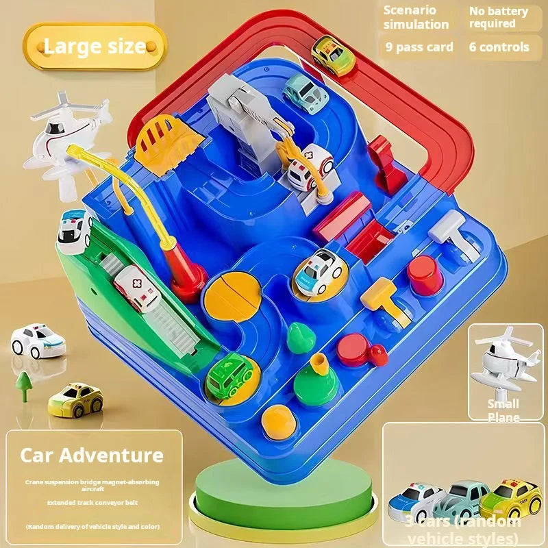 EZ Racing Rail Car Model Educational Toys Children Track Adventure Game Brain Mechanical Interactive Train Animals Space Rocket Toy