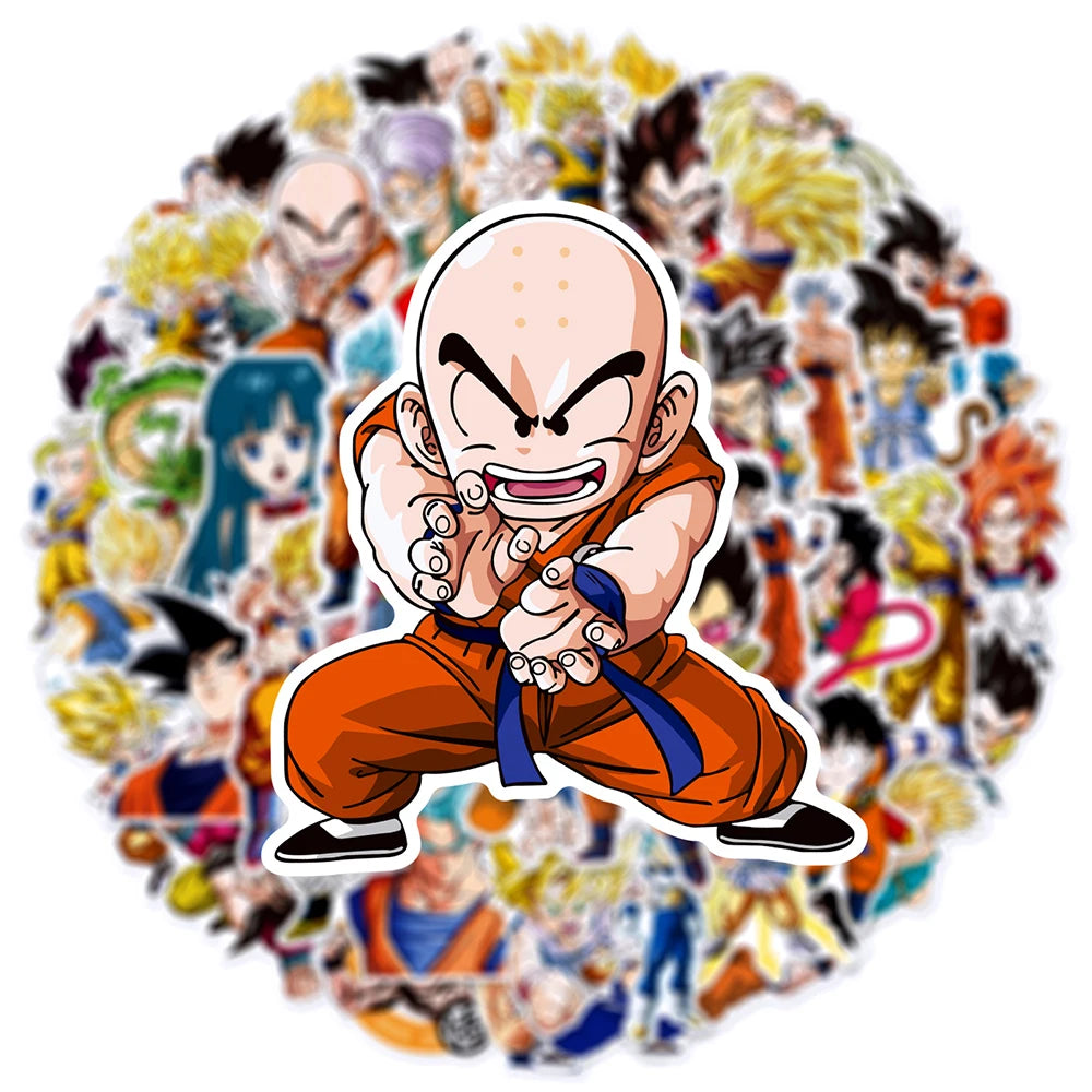 EZ 10/30/50pcs Classic Japan Anime Dragon Ball Stickers Kids Decals Toy DIY Laptop Water Bottle Phone Cool Cartoon Son Goku Sticker
