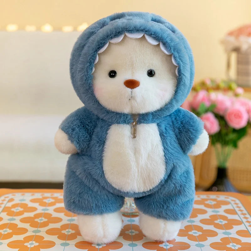 EZ Kawaii Bear Plush Toy stuffed Animals Teddy Bear Wear Suit Soft Doll Birthday Christmas Gifts for Boy Girl