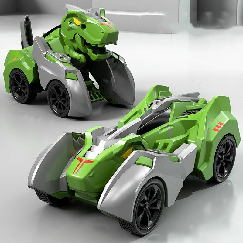 EZ 2 In 1 Transforming Dinosaur Car Deformation Toys Inertial Sliding Dino Automatic Transform Figures Robot Diecasts Toy Boys Gift