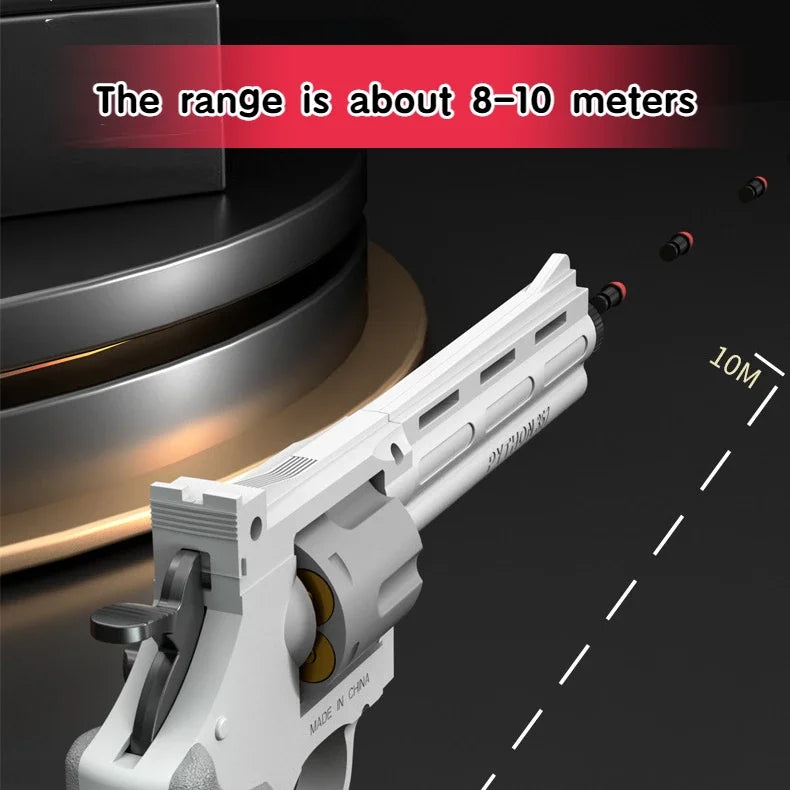 EZ Csnoobs ZP5 357 Revolver Mechanical Continuous Firing Toy Gun Automatic Pistol Soft Dart Bullet CS Outdoor Weapon for Kid Adult