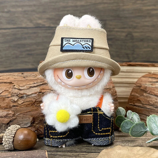 EZ For 17cm/10.5cm Labubu 4.0/3.0 Accessories Doll Clothes Heartbeat Long Eared Furry Rabbit Costume Cartoon Dress Up Labubu Outfit