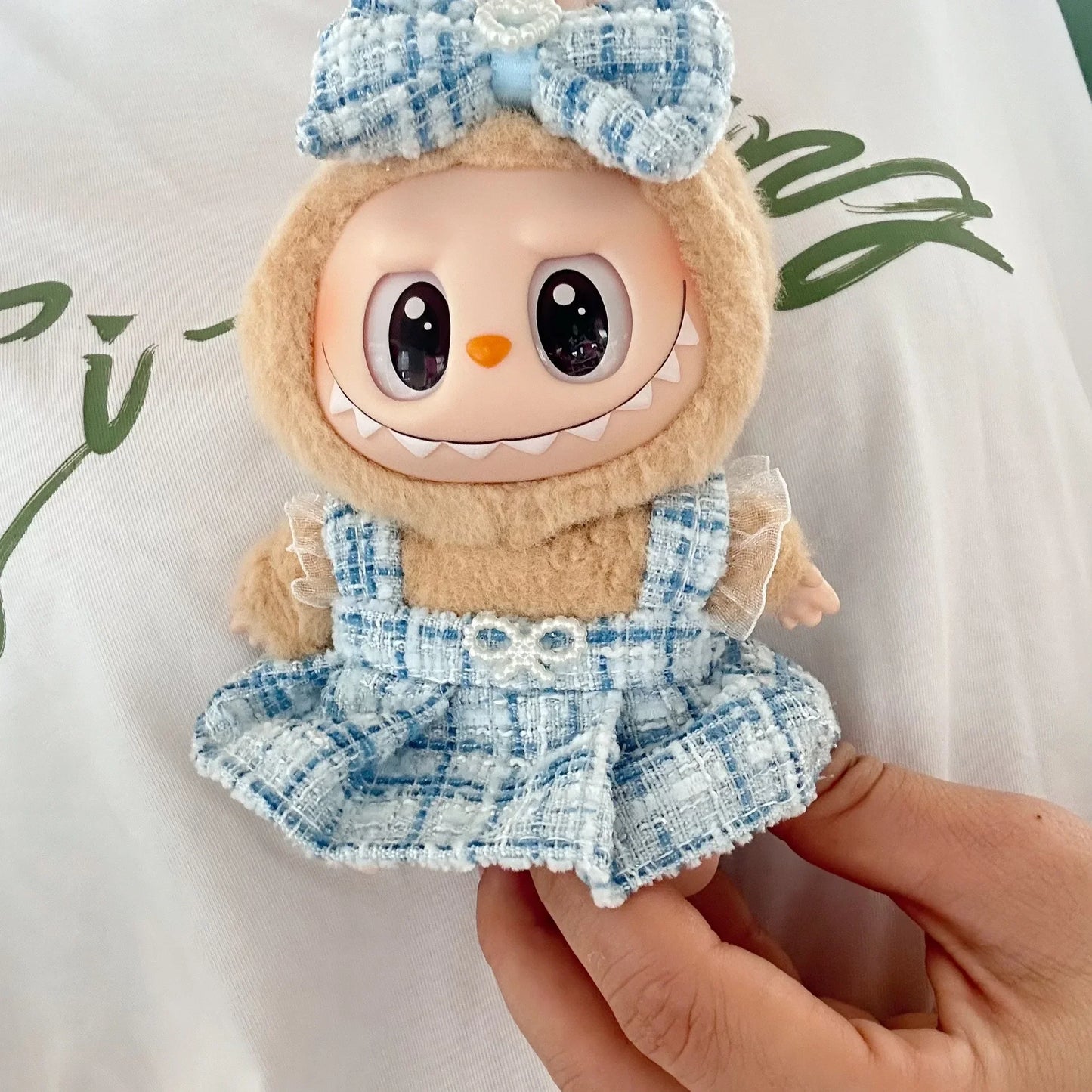 EZ Cute Labubu Doll Clothes Outfit Accessories Classic Dress Set for 17CM V2 Mini Dolls Clothing Girl Kid Gift Labubu Ropa