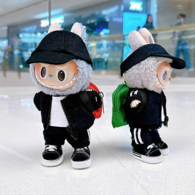 EZ Fashion Sports Clothing for 15/17cm Labubu Doll Peaked Cap Suit Ropa Labubu Outfit Accessories