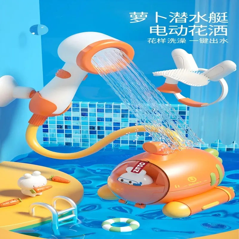 EZ Radish Submarine Shower Baby Bath Toy Infant Play Electric Shower Children Play Water Bath Artifact