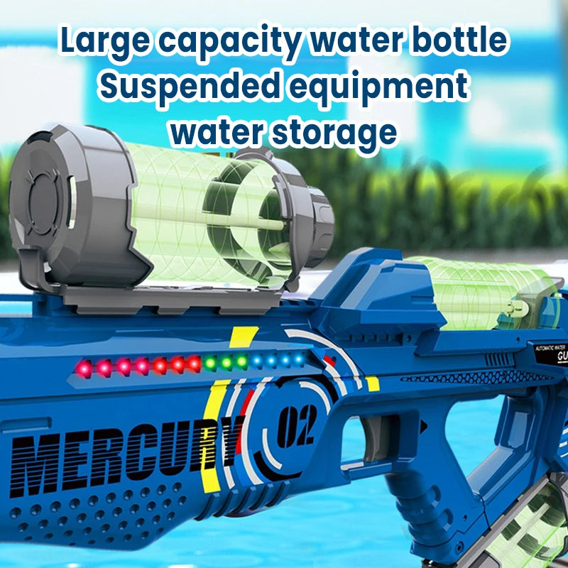 EZ 2025 Summer Electric Water Gun Children Toy Fully Automatic Continuous Shooting Water Gun with Sound Effects Luminous Efficacy