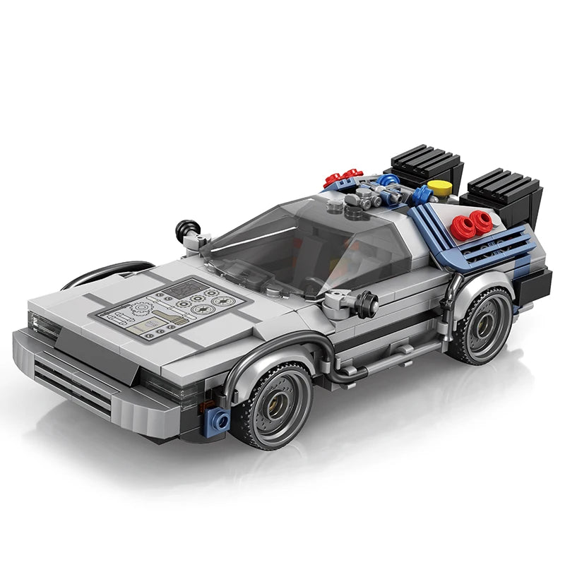 EZ 1:24 Classic Movie Racing Car Building Blocks MOC Model Sport Cars Toys Back Future Bricks Vehicle Festival Gifts for Boys Kids