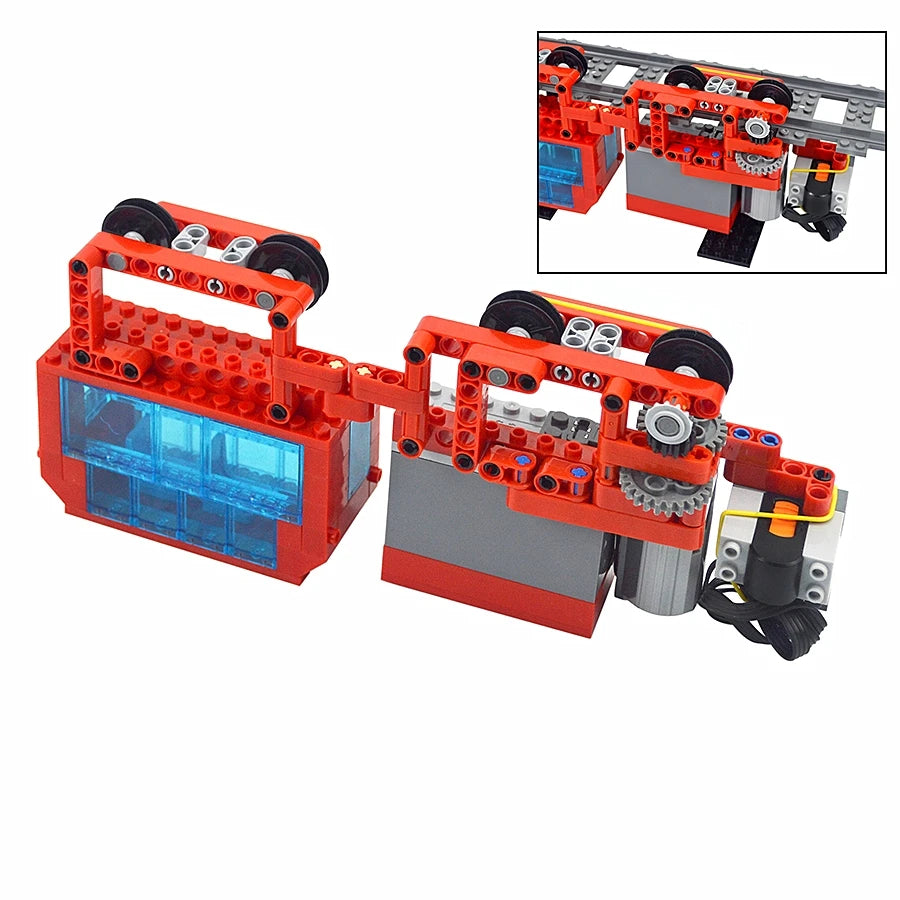 EZ Tracks City RC Technical Suspended Train Model MOC Building Blocks with PF Kit Plastic Monorail Creative Assembly Bricks Kid Toy