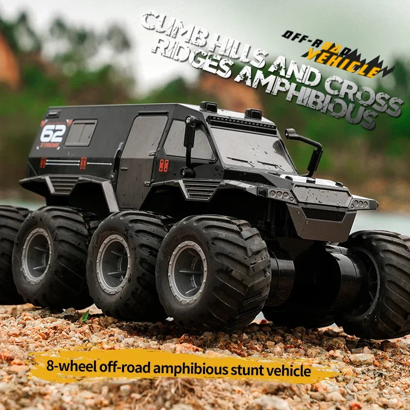 EZ 8x8 RC Car 8WD Off-road Amphibious Stunt Vehicle 8-wheel Speed Racing Truck Waterproof Crawler 2.4G Remote Control Cars Toys