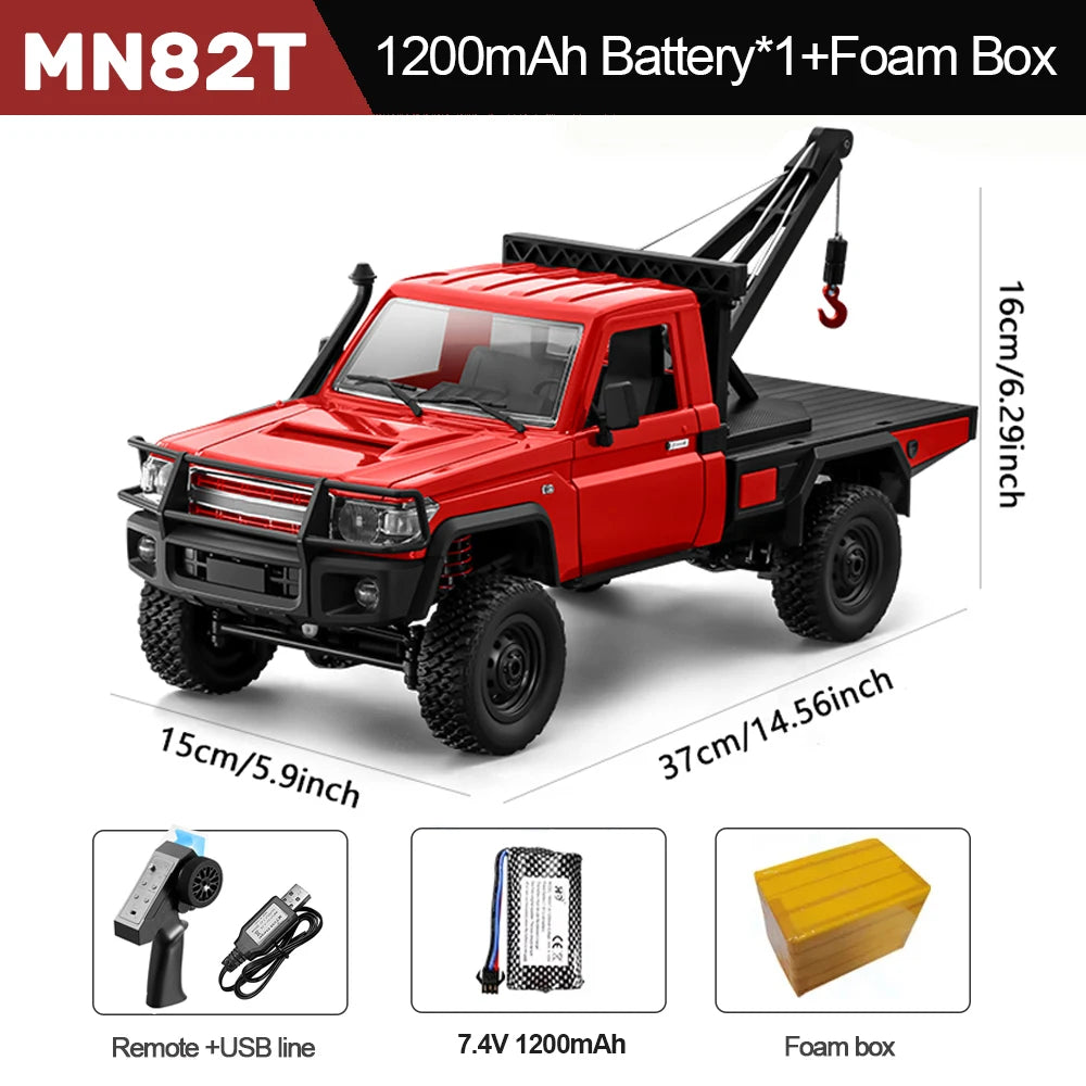 EZ MN82S RC Crawler 1/12 Full Scale LC79 RC Pickup Short Truck 4WD Remote Control Climbing Off-road Car Toys for Kids Adults Gifts